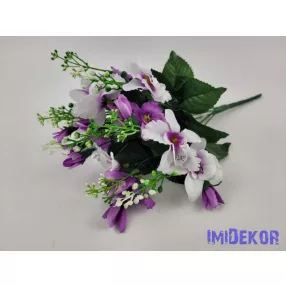 Orchidea 9 ágú selyem csokor 39 cm - Lilás