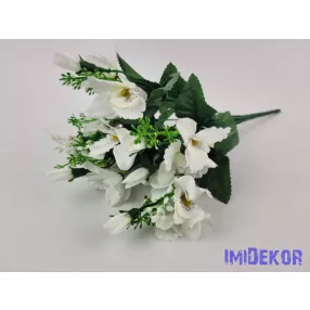 Orchidea 9 ágú selyem csokor 39 cm - Fehér