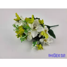 Orchidea 9 ágú selyem csokor 39 cm - Zöldes