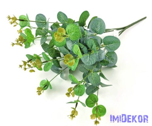 Eukaliptusz 16 ágú mű selyem zöld 49 cm