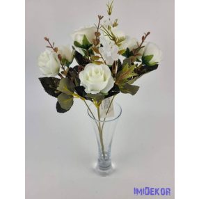 Rózsa + bimbós 5 ágú csokor 30 cm - Ekrüs