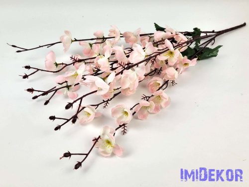 Barackvirág 7 ágú selyemvirág csokor 57 cm - Halvány Rózsaszín