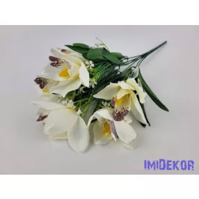 Orchidea 7 ágú selyem csokor 42 cm - Krém