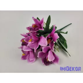 Orchidea 7 ágú selyem csokor 42 cm - Lila