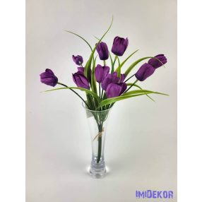 Krókusz 12 fejes selyem csokor 30 cm - Lila