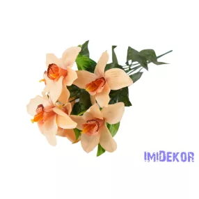 Orchidea 7 ágú selyemvirág csokor 45 cm - Barack