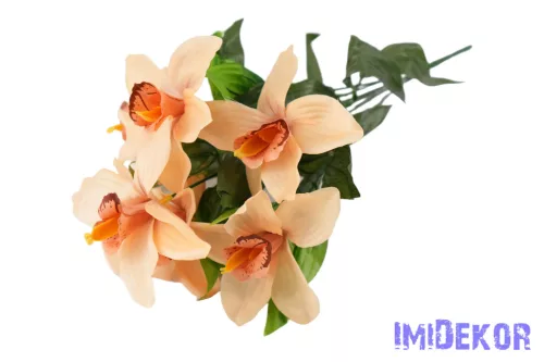 Orchidea 7 ágú selyemvirág csokor 45 cm - Barack