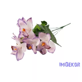 Orchidea 7 ágú selyemvirág csokor 45 cm - Világos Lila