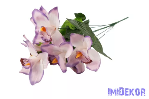 Orchidea 7 ágú selyemvirág csokor 45 cm - Világos Lila