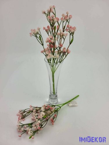 Gumis rezgő művirág selyemvirág díszítő csokor 27 cm - Rózsaszín átmenetes