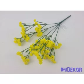   Gumis rezgő művirág selyemvirág díszítő csokor 27 cm - Sárga