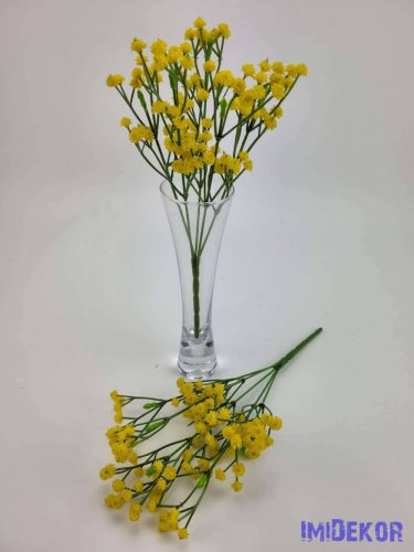Gumis rezgő művirág selyemvirág díszítő csokor 27 cm - Sárga