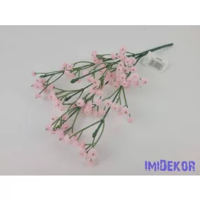   Gumis rezgő 5 ágú díszítő csokor 27 cm - Babarózsaszín