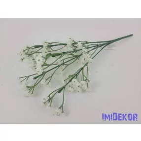   Gumis rezgő művirág selyemvirág díszítő csokor 27 cm - Fehér