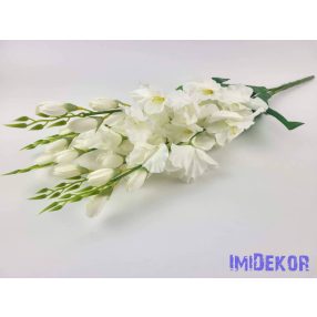 Kardvirág 5 ágú selyem csokor 69 cm - Krém