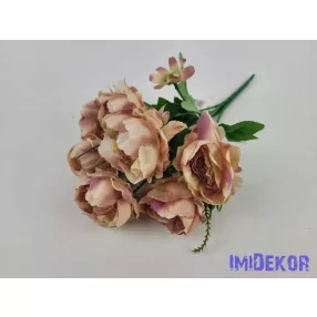 Peónia 7 ágú selyem csokor 31 cm - Púder