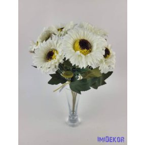 Százszorszép 6 ágú selyem csokor 34 cm - Törtfehér