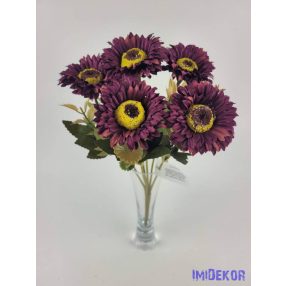 Százszorszép 6 ágú selyem csokor 34 cm - Bordós