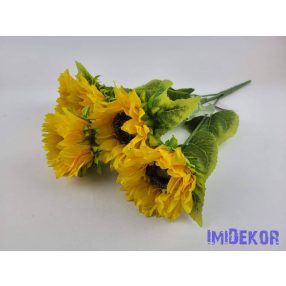 Napraforgó csokor 5 fejes selyemvirág csokor 47 cm