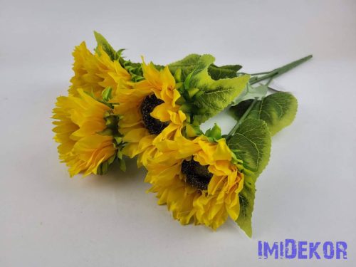 Napraforgó csokor 5 fejes selyemvirág csokor 47 cm