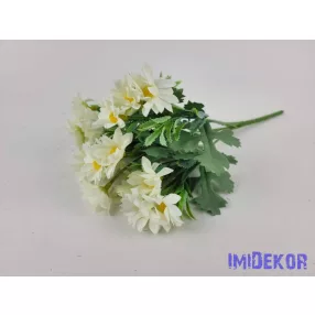 Margaréta 5 ágú selyem csokor 27 cm - Krém
