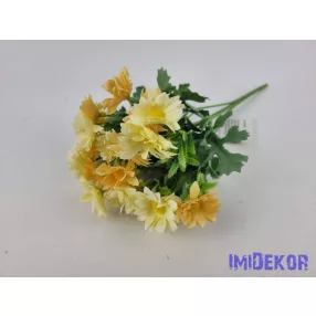 Margaréta 5 ágú selyem csokor 27 cm - Vajsárga