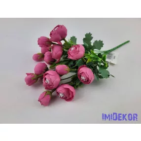 Boglárka 5 ágú selyem csokor 27 cm - Sötét Rózsaszín