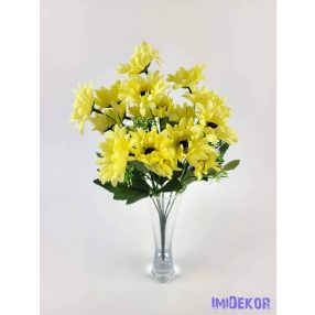Margaréta 6 ágú selyem csokor 34 cm - Vajsárga