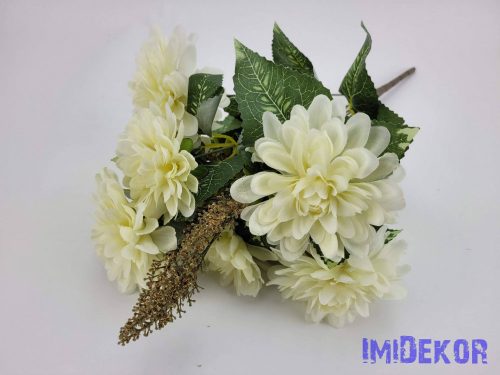 Dália 10 fejes selyemvirág csokor 45 cm - Krém