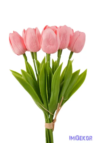 Tulipán gumi 9 szálas kötegelt csokor 32 cm - SA