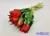 Élethű gumi tulipán 7 szálas mix köteg 28 cm - Piros