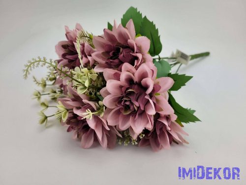 Dália 7 fejes selyemvirág csokor 40 cm - Mályvás