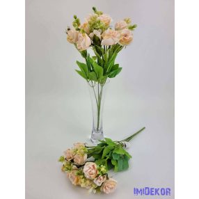 Rózsa 10 fejes selyem csokor 33 cm - Barack