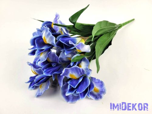 Írisz 7 ágú selyemvirág csokor 49 cm - Kék