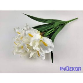 Írisz 7 ágú selyemvirág csokor 49 cm - Fehér