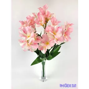   Asztromélia 7 ágú selyem csokor 48 cm - Halvány Rózsaszín