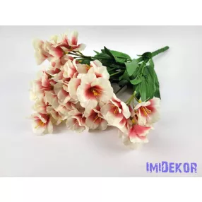 Asztromélia 7 ágú selyem csokor 48 cm - Krém-Rózsaszín