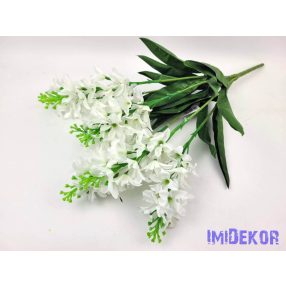Jácint 7 ágú selyemvirág csokor 52 cm - Fehér