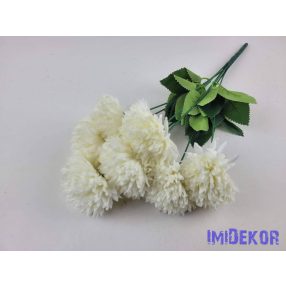 Krizantém 7 ágú selyemvirág csokor D8,5cm M41cm - Krém
