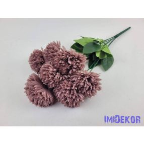   Krizantém 7 ágú selyemvirág csokor D8,5cm M41cm - Mályva