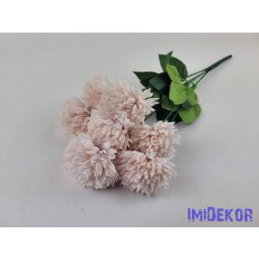   Krizantém 7 ágú selyemvirág csokor D8,5cm M41cm - Rózsaszín