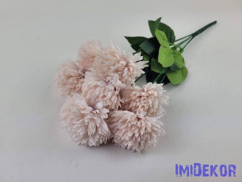 Krizantém 7 ágú selyemvirág csokor D8,5cm M41cm - Rózsaszín