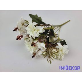 Dália 7 ágú selyem csokor 36 cm - Törtfehér