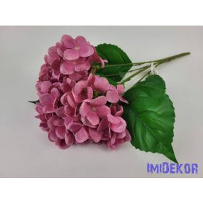 Hortenzia 5 ágú gumis csokor 46 cm - Mályvás