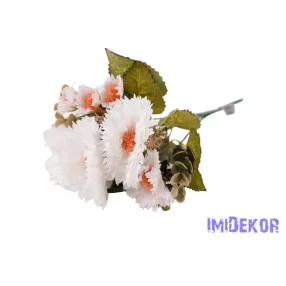 Cínea selyemvirág csokor D8,5cm M32 cm - Fehér