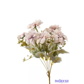 Dália 7 ágú selyemvirág csokor 37 cm - Halvány Lila