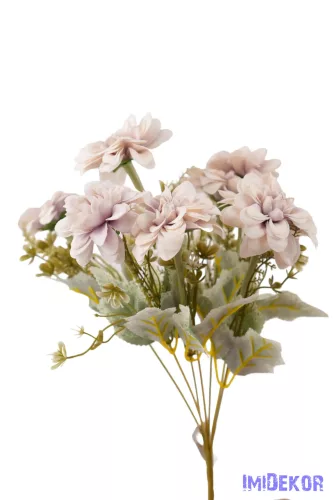 Dália 7 ágú selyemvirág csokor 37 cm - Halvány Lila