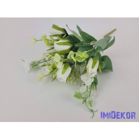 Bimbós rózsa 5 ágú csokor 32 cm - Fehér