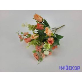 Bimbós rózsa 5 ágú csokor 32 cm - Barackos