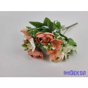 Boglárka 5 ágú selyem csokor 29 cm - Barackos